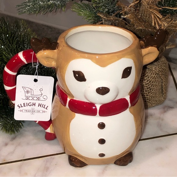 🎄NWT🎄 Sleigh Hill Trading Co. Reindeer Ceramic Mug - Picture 1 of 6